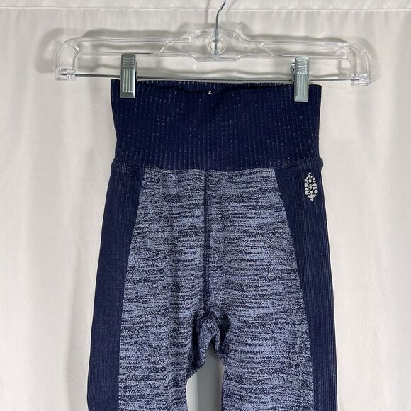 Free People Movement Leggings Women's XXS Blue Pull On Stretchy High Rise - Picture 2 of 6
